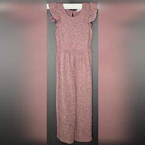 Nanette Kids Ruffle Sleeve Glitter Knit Jumpsuit - Size 7/8